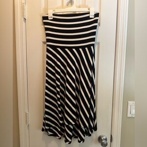 Ann Taylor Loft Black and White Striped Top